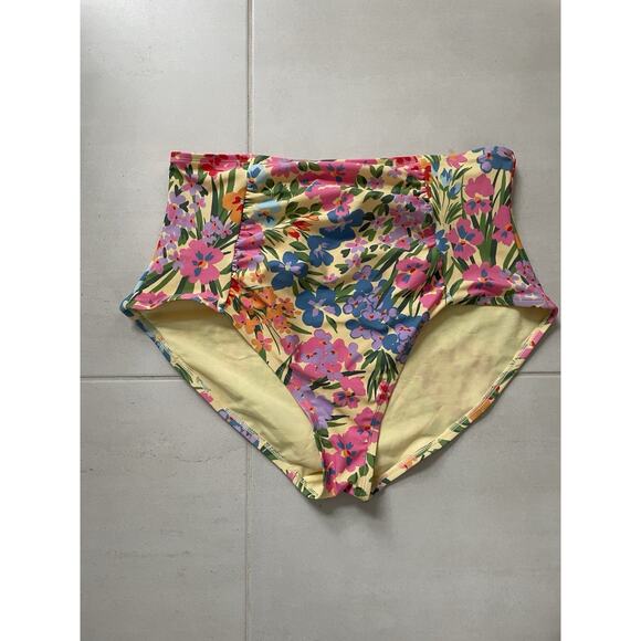 Adore Me Swim High Waist Bikini Bottom Multicolor Floral Swimwear - Picture 1 of 8